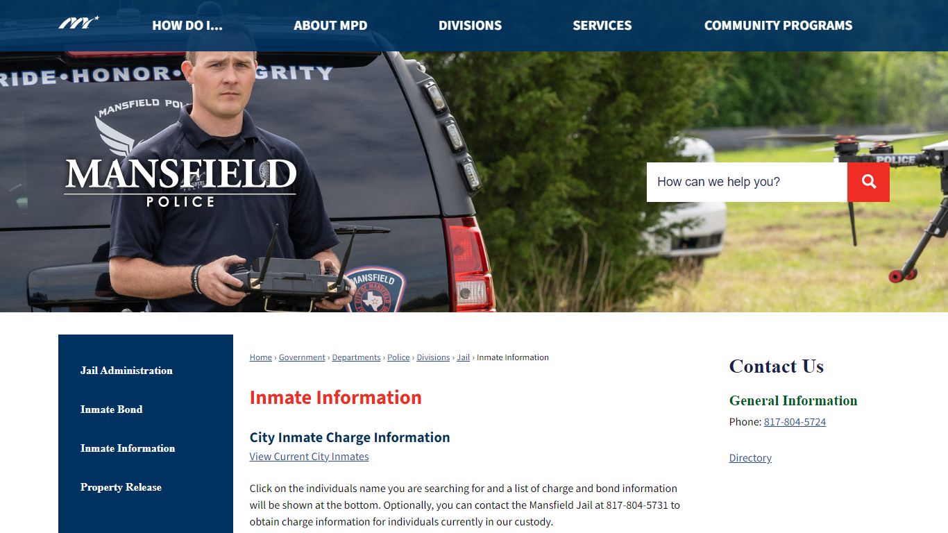 Inmate Information | Mansfield, TX