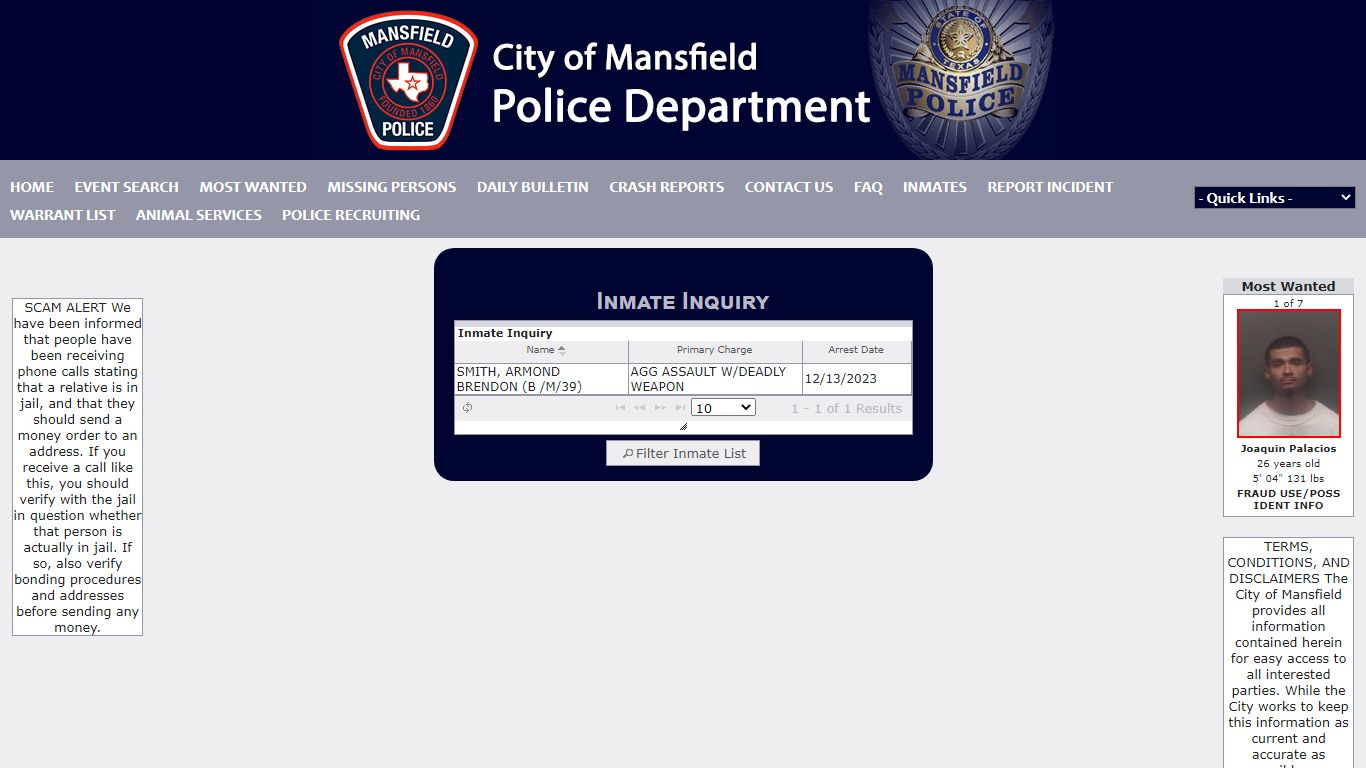 Mansfield Police Department P2C